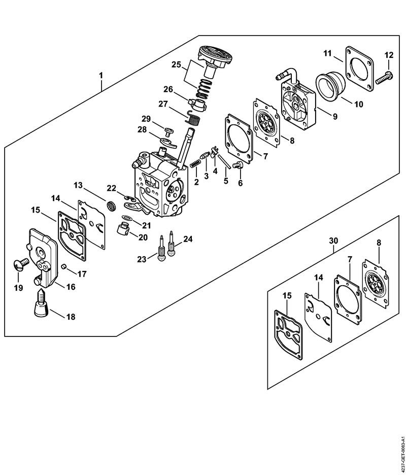 4237-GET-0083_ZGR_02_05 Stihl HS82RCE - Carburetor 4237/21