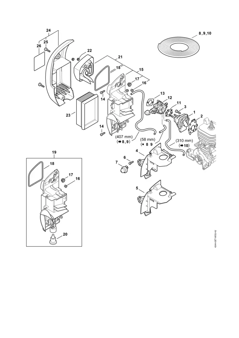 Stihl BR430 - Spacer Flange, Air Filter