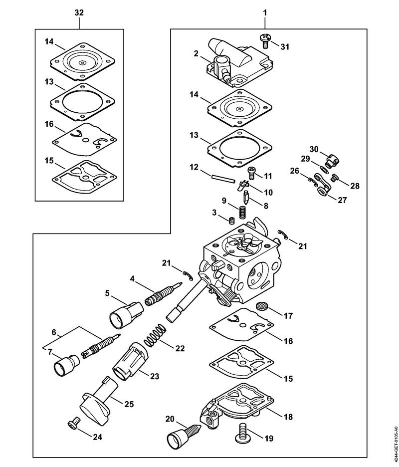 4244-GET-0105_ZGR_01_05 Stihl BR450 C-EF - Carburetor