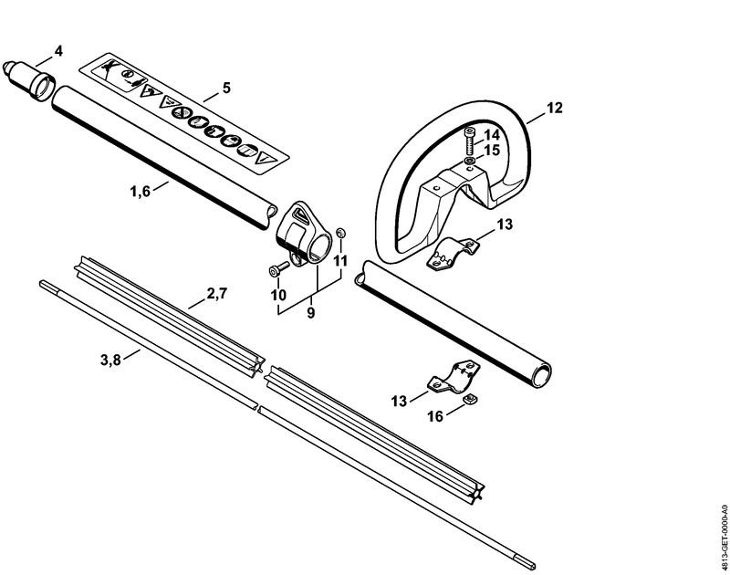 4813-GET-0000_ZGR_01_04 Stihl HLE71 - Drive Tube, Loop Handle