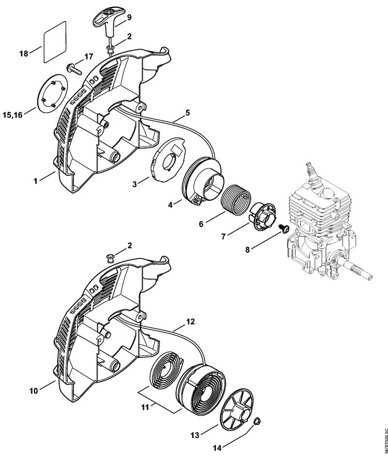 547ET026_ZGR_01_04 Stihl FS56RCE - Rewind Starter
