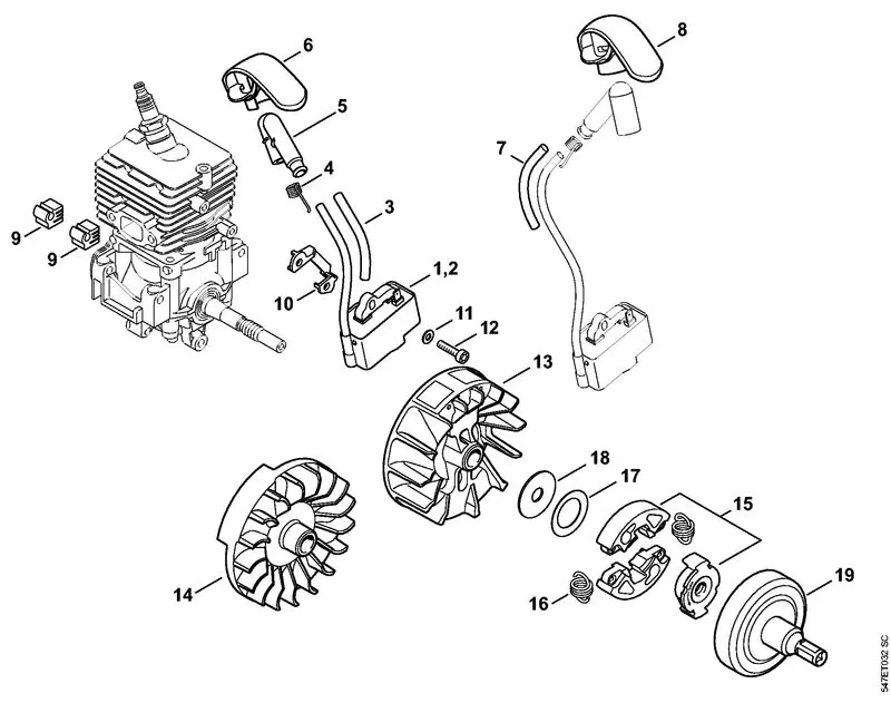 Stihl FS56CE - Ignition System, Clutch