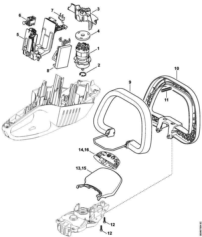 9934ET004_ZGR_01_04 HSA86 Electric motor