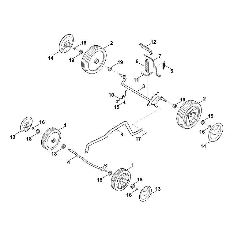 Stihl RMA443.0C - Chassis, Height adjuster