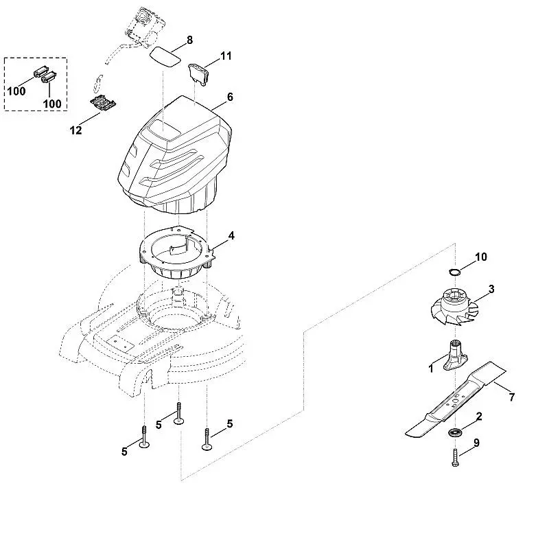 Stihl RMA443.0C - Engine, Blade