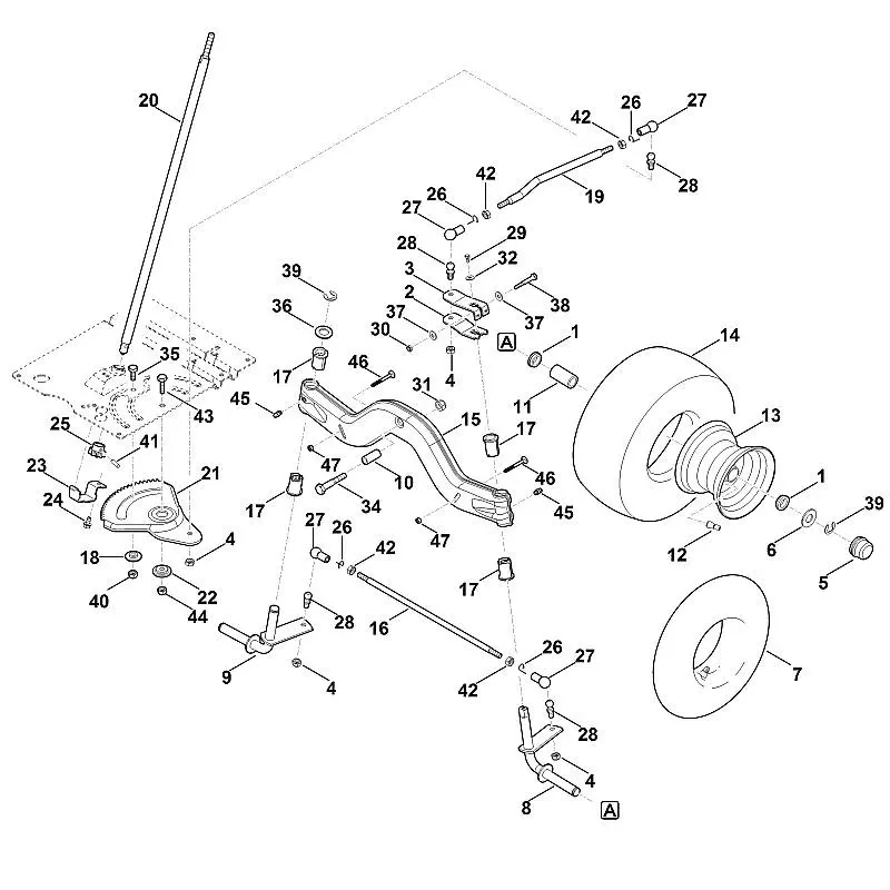 Stihl RT5097.0 Z - Steering, Front Wheel