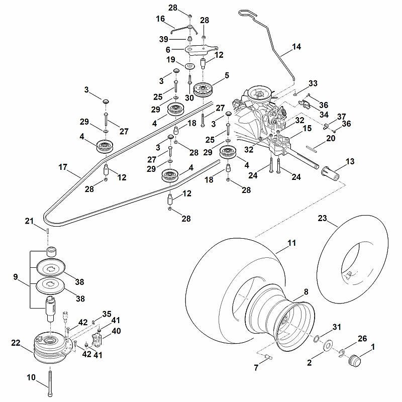 Stihl RT6112.0ZL - Gearbox, Rear Wheel, Blade Clutch