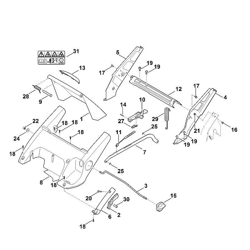 Stihl RM545.0T - Frame, Height Adjusment