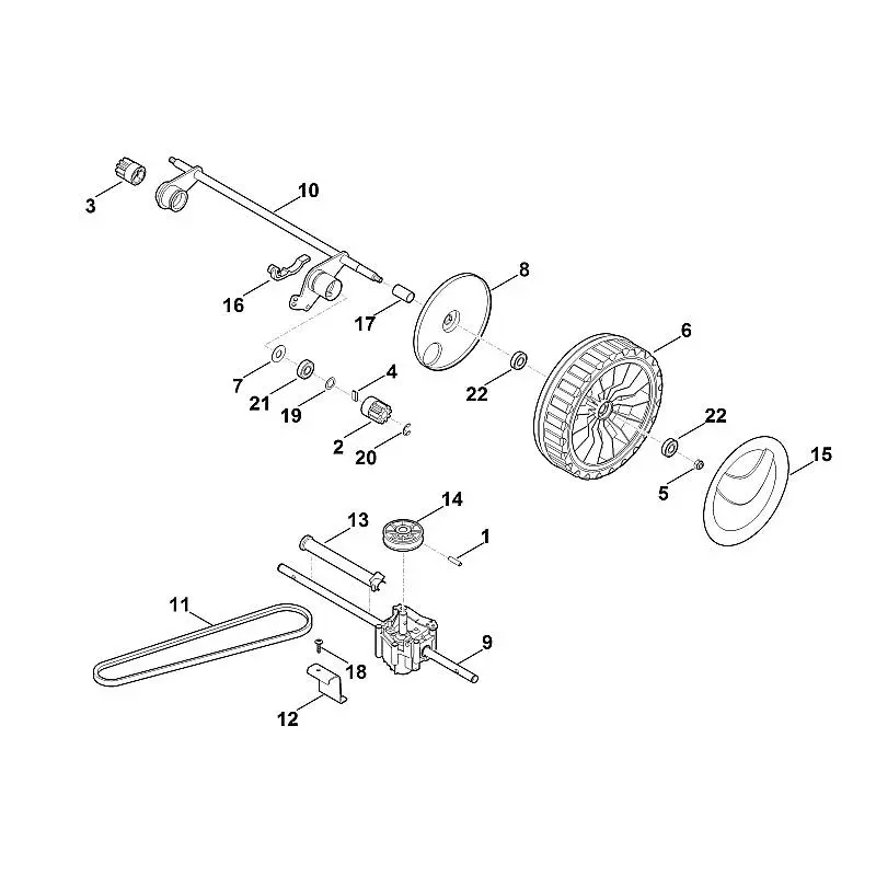 Stihl RM545.0T - Shaft, Gear Box