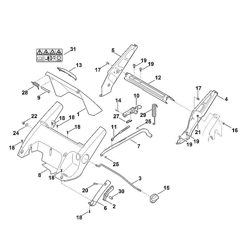 Stihl RM545.0VM - Frame, Height Adjustment