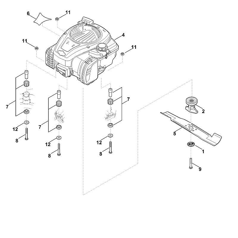 Stihl RM443.0T - Engine, Blade