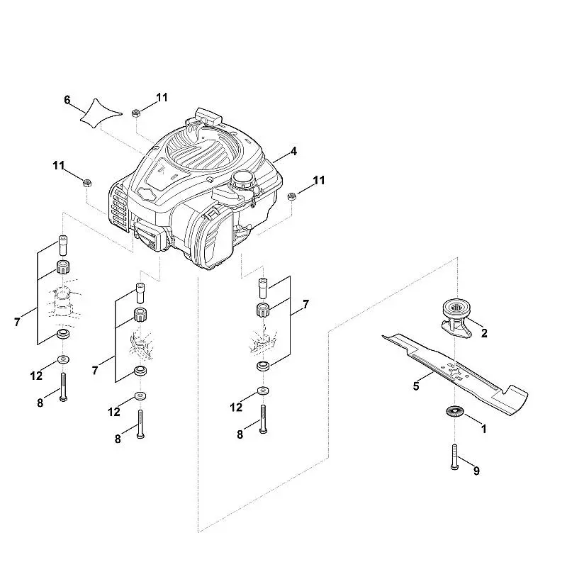 Stihl RM448.0T - Engine, Blade