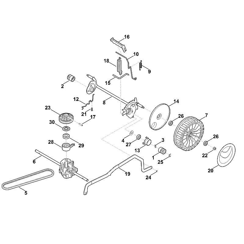 Stihl RM448.0VC - Rear Axle, Height Adjustment