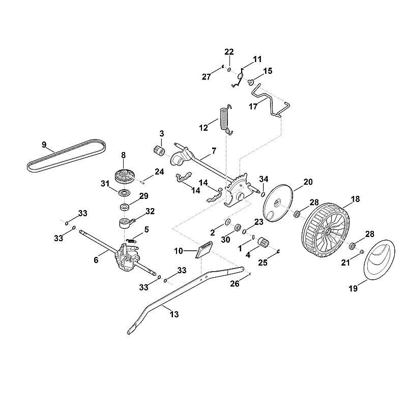 Stihl RM650.0V - Shaft, Gear Box