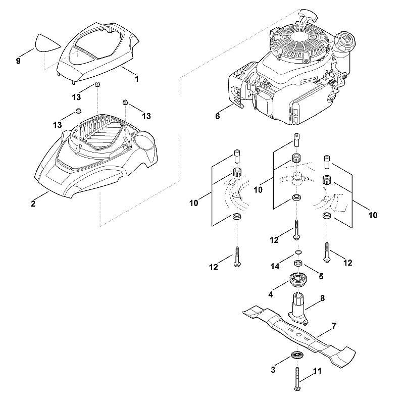 Stihl RM650.0V - Engine, Blade