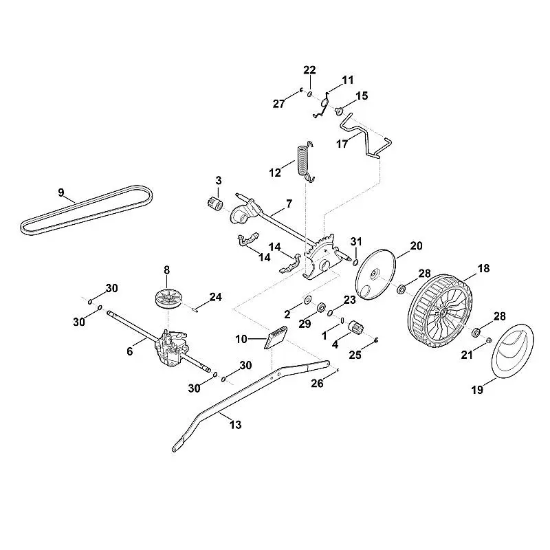Stihl RM650.0T - Shaft, Gear Box
