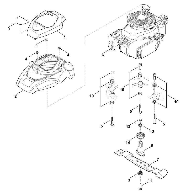 Stihl RM650.0T - Engine, Blade