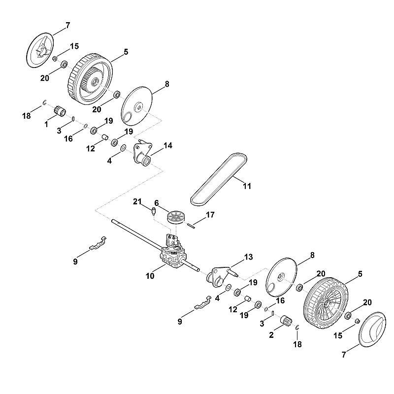 Stihl RM4.0RT - Front Axle, Gear Box