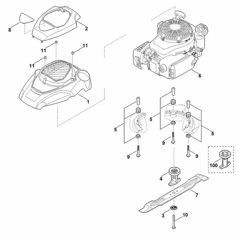 Stihl RM4.0RT - Engine, Blade