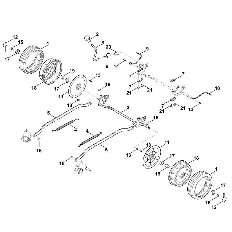 Stihl RM4.0RTP - Rear Axle, Height Adjustment