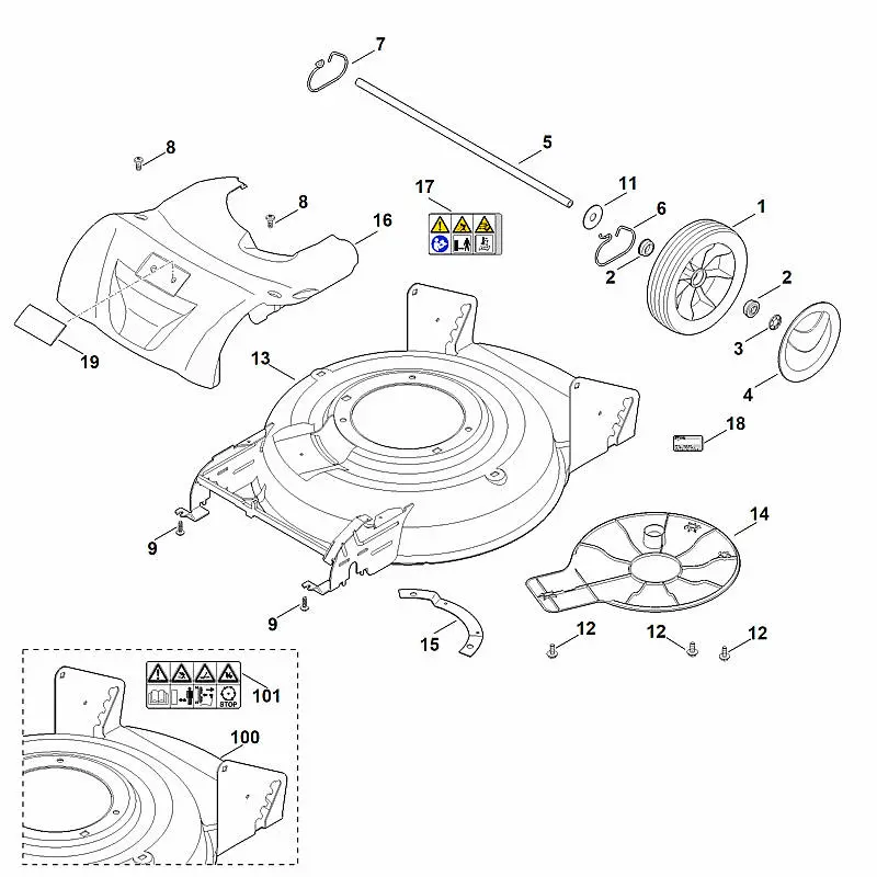 Stihl RM2.0RT - Housing, Rear Axle