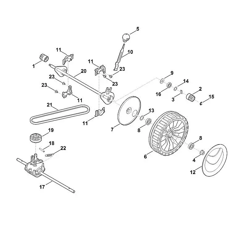 Stihl RM2.0RT - Front Axle, Gear Box