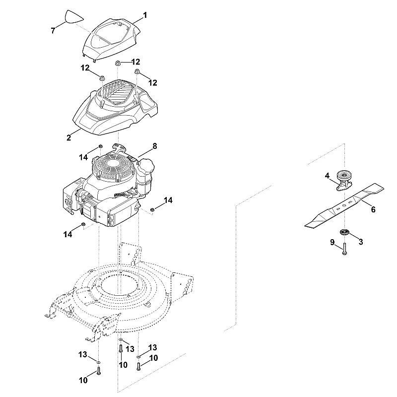 Stihl RM2.0RT - Engine, Blade