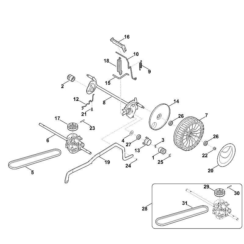 Stihl RMA443.1TC - Chassis, Height Adjustment