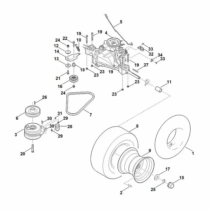 Stihl RT4082.1 - Gearbox, Rear Wheel