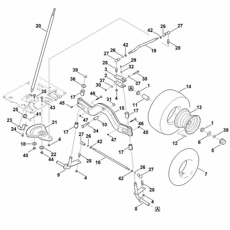 Stihl RT5097.1 - Steering, Front Wheel