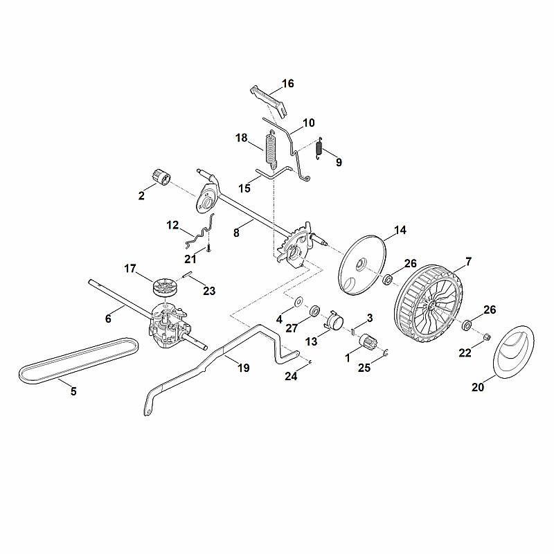 Stihl RM448.1TC - Rear Axle, Height Adjustment