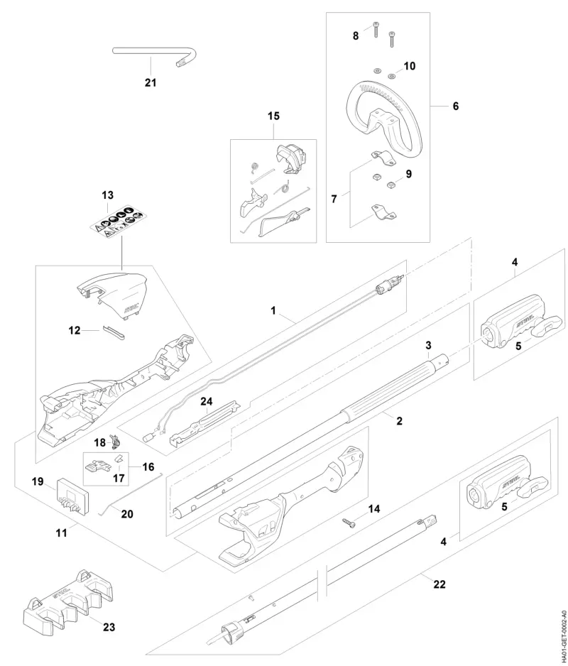 Stihl HLA56 Handle Housing, Drive Tube