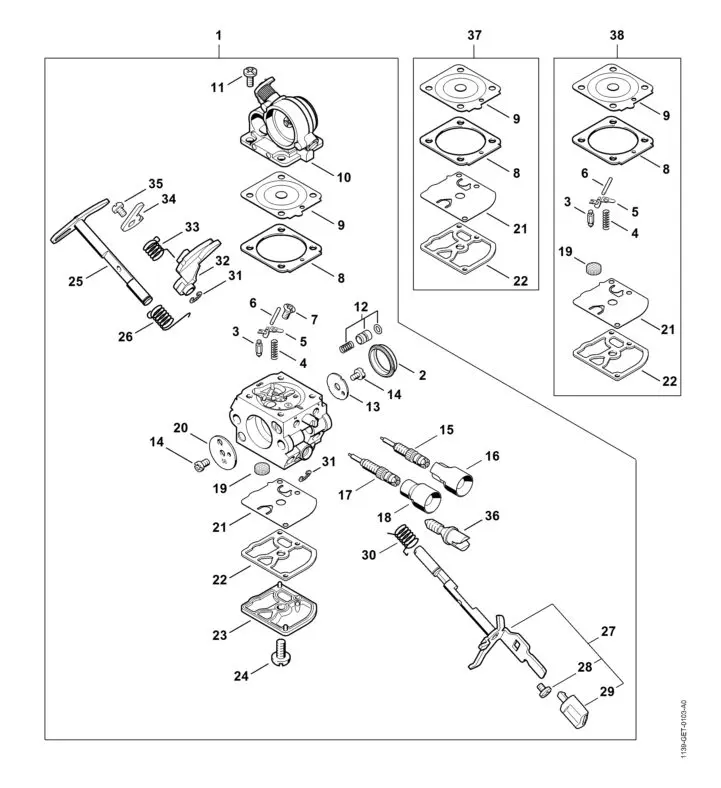 Stihl MS181- Carburetor 1139-24