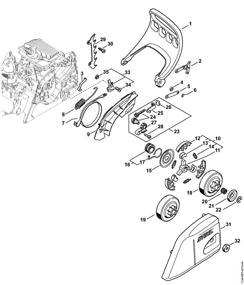 Stihl MS181- hand guard