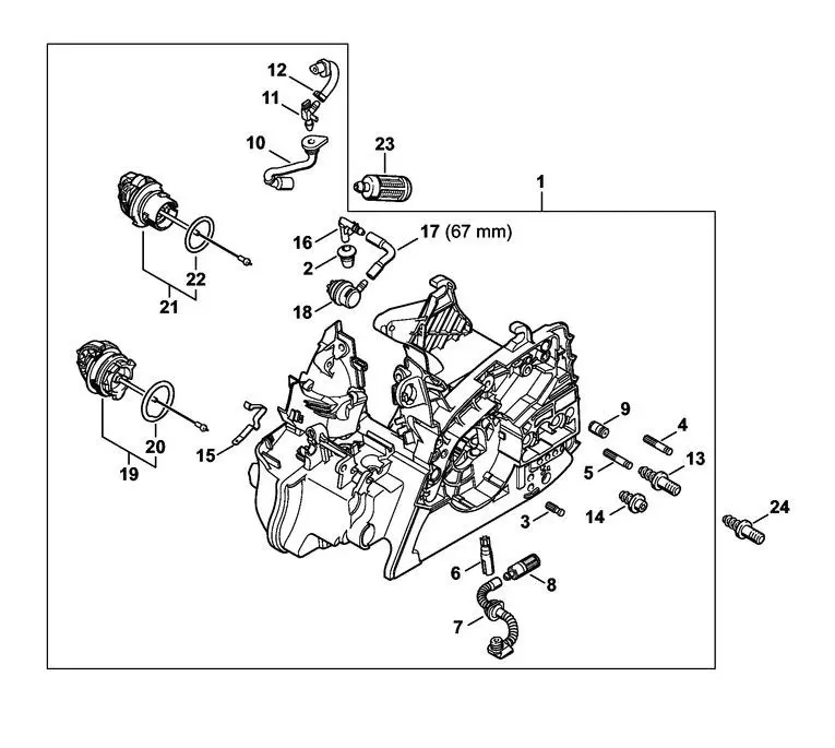 ms181 motor housing