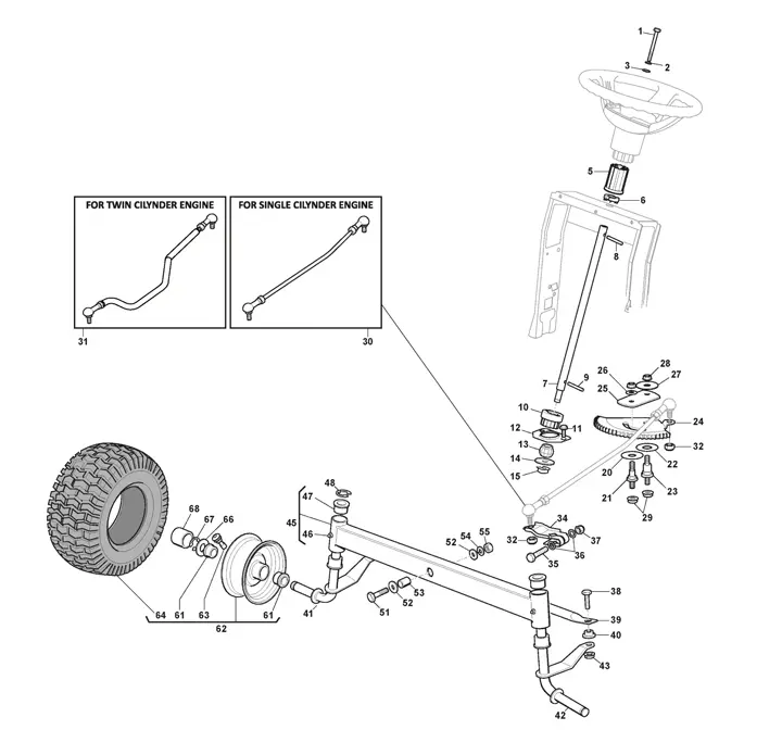Stiga Estate 2084 (2021) - Steering, Front axle
