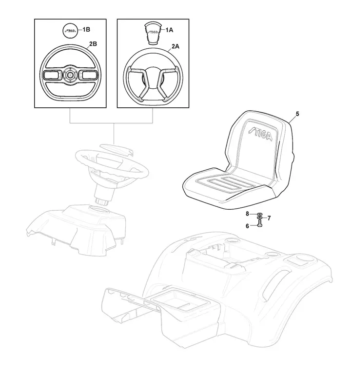 Stiga Estate 2084 (2021)- Seat, Steering Wheel