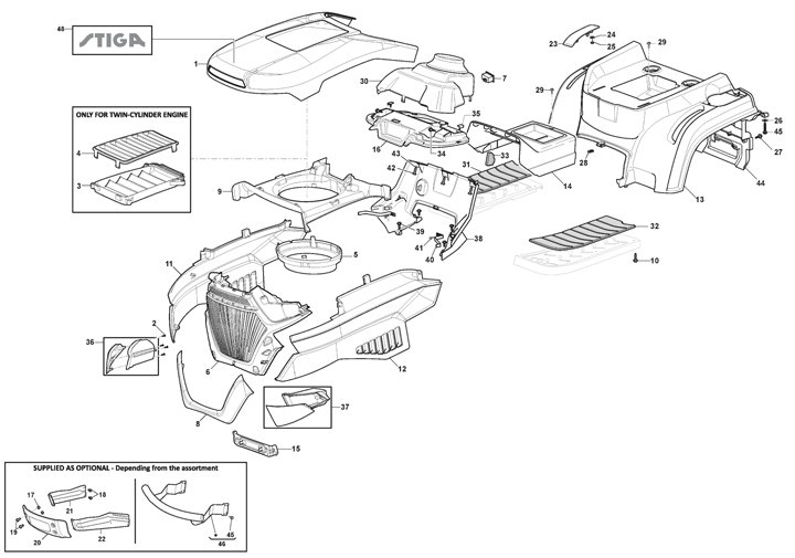 Stiga Tornado 2108HW 2T220481/ST1 - Body Work