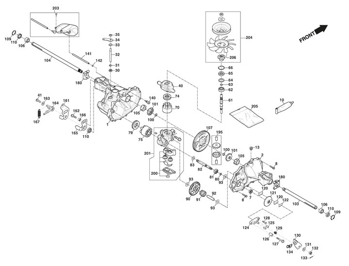 Stiga Tornado 2108HW 2T220481/ST1 - Transmission Unit T2-ADBF-2X3C-17X1