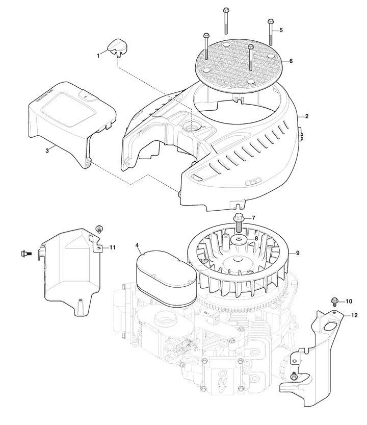 TORNADO 2108 HW (2021) Stiga Tornado 2108HW 2T220481/ST1 - Fan Cover, Air Cleaner