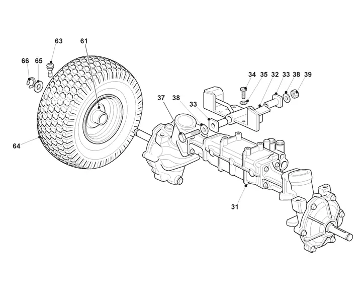 Stiga Estate Pro 9102 XWSY 2T1430381/ST1 - Front Axle
