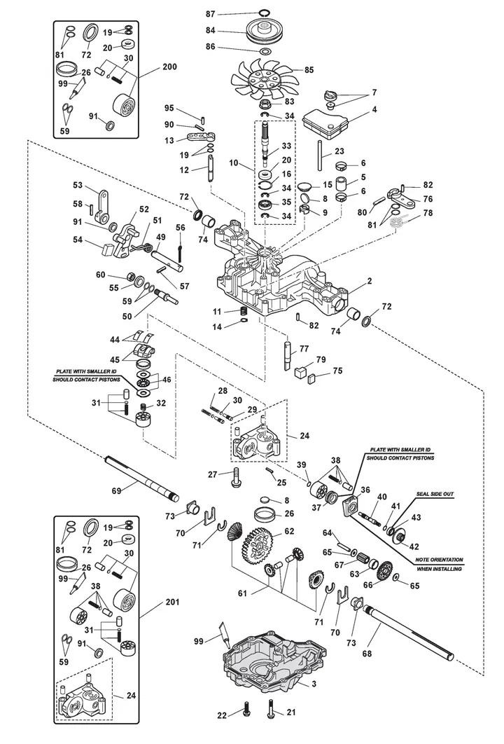 Stiga Estate 7122 HWSY 2T1310381/ST1 - Kanzaki Transaxle K64F SN-0110385-9999999