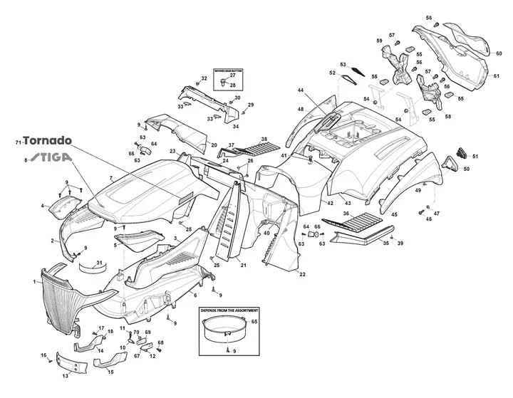 Stiga Tornado 6108HW 2T1845481/ST1 - Body Work