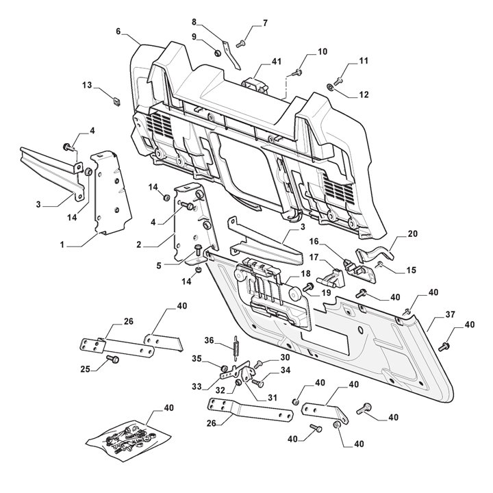 Stiga Estate 3398HW 2T2600381/ST1 - Frame Rear Plate