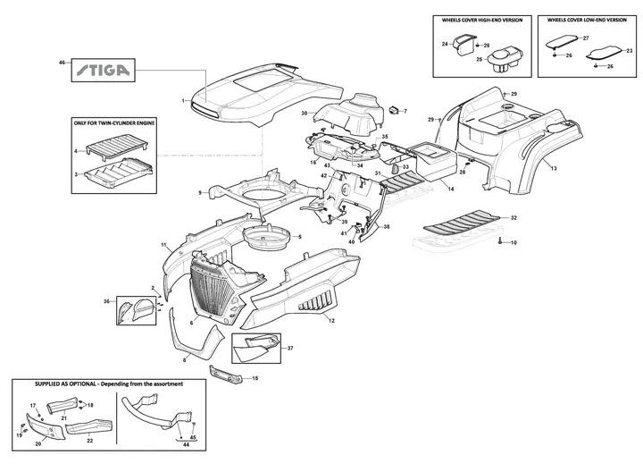 Stiga Estate 3398HW 2T2600381/ST1 - Body Work