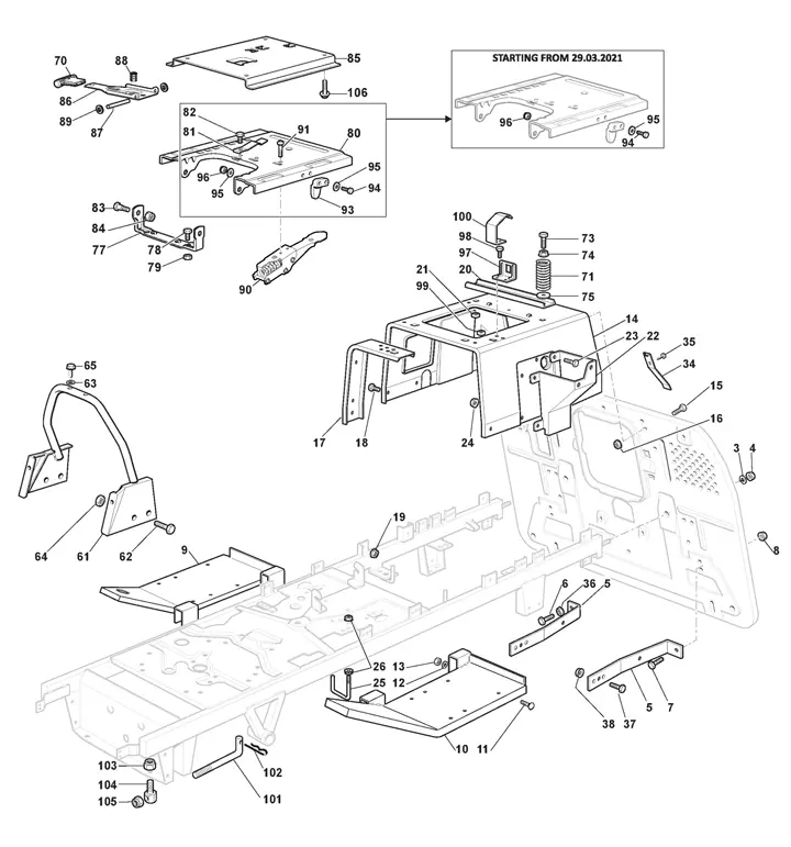 Stiga Estate 7102 HWSY 2T0980381/ST1P - Frame