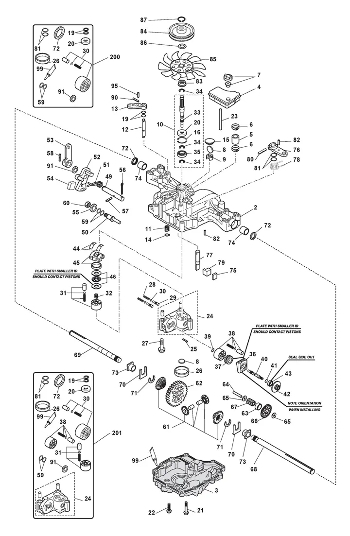Stiga Estate 7102 HWSY 2T0980381/ST1P - Kanzaki Transaxle K46F (S/N 0110385-9999999)