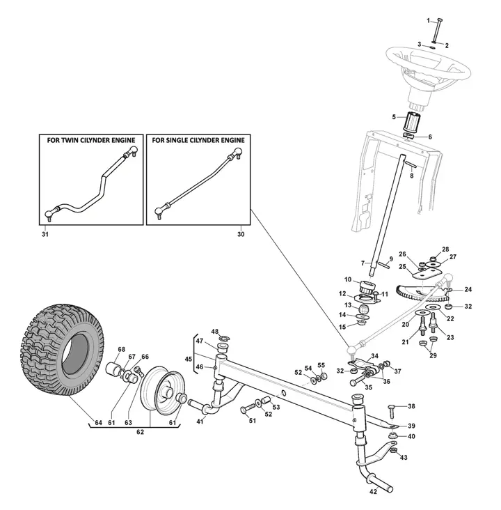 Stiga Estate 2084H (2021) - Steering, Axle