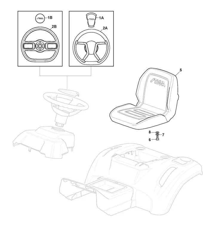 Stiga Estate 2084H (2021) - Seat, Steering Wheel