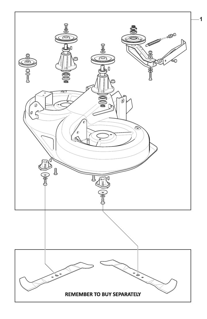 Stiga Estate 5092HW 2T0450481/ST1 - Cutting Deck Assy NJ92